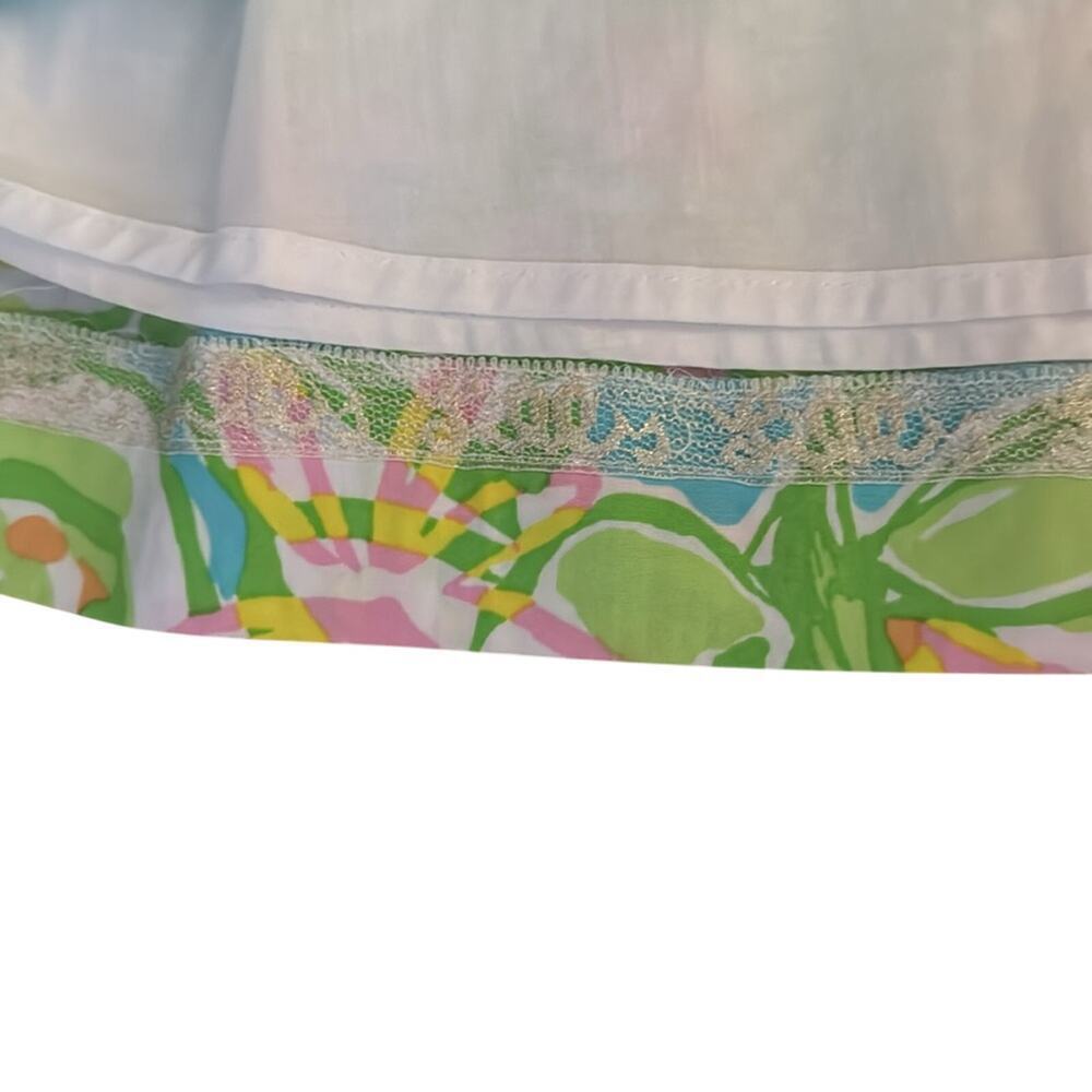 Lilly Pulitzer Richelle Strapless Dress Green Pink Size 4 - Picture 9 of 9